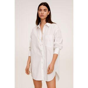 ZARA Oversized Button Down Tunic Dress‎ White Small